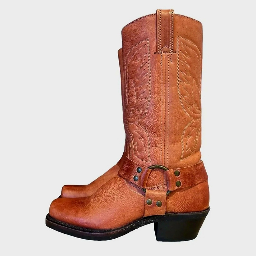 Vintage, Frye Harness-boots, 9.5, Russet Antique